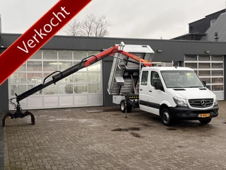 Mercedes-Benz Sprinter 516 2.2 CDI 432 Kipper Laadkraan Palfinger Airco  Knijper Rotator Trekhaak 2000 kg 2-Persoons Airco Kastinrichting 1e eigenaar ex gemeente Autolaadkraan Open laadbak Kieper Pick-up p-up Euro 6