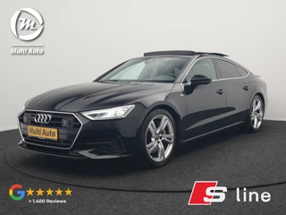 Audi A7 Sportback 50 TFSI e quattro S Line Plug In Hybrid 299pk Dealer O.H PHEV | Panodak | Adaptive Cruise | 360 Camera | Alcantara Sportstoelen Memory & Verwarmd | Apple Carplay | Blis | Navigatie | Virtual | DAB | 20"L.M |