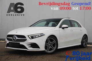 Mercedes-Benz A-klasse 180 Business Solution AMG Automaat Panoramadak Widescreen Half Leder Stoelverwarming Navigatie Camera Carplay Lane Assist 18 inch Full LED NAP