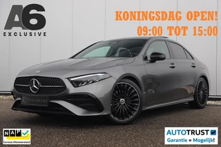 Mercedes-Benz A-klasse 180 AMG Line Night Pakket Automaat Panoramadak 19 inch Keyless Sfeerverlichting Burmester Carplay Navigatie Camera Half Leder Stoelverwarming NAP! Dealer onderhouden!
