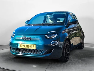 Fiat 500C La Prima 42 kWh (119 PK) 1e-Eig. & Dealer-Onderh. BOVAG-Garantie. NL-Auto. Parelmoer, Leer, Elek.-Schuifdak, Navigatie/Apple-Carplay/Android-Auto, Adaptive-Cruisecontrol, Keyless-Entry/Start, Parkeersensoren-V+A,  DAB, Lm-Velgen-17Inch, Privacy-Glas