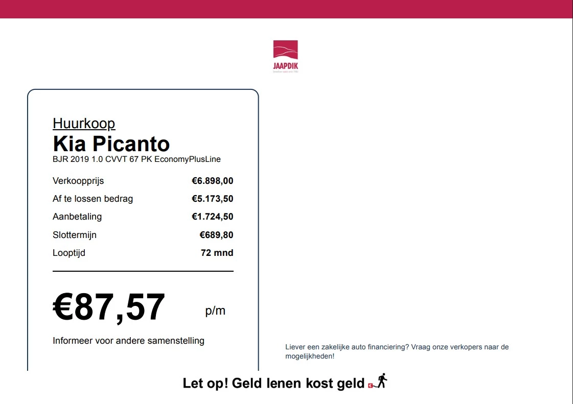 Hoofdafbeelding Kia Picanto