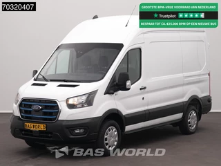 Ford e-Transit Elektrisch 68kWh 317km WLTP L2H3 Hoog Dak Navi Airco Cruise Parkeersensoren v+a SYNC4-Display CarPlay L2 Airco Cruise control