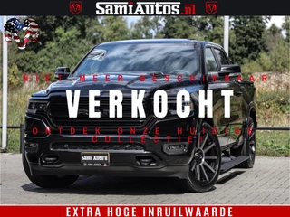 Dodge Ram 1500 Limited Night 5.7 V8 Hemi | Alle Opties | Black Edition | 4x4 Crew Cab | Comfortabele DC Dubbele Cabine met Royale 5 Zitplaatsen | KMC Wielen | Luchtvering | 360 Camera | Nappa Leer | Adaptieve Cruise |