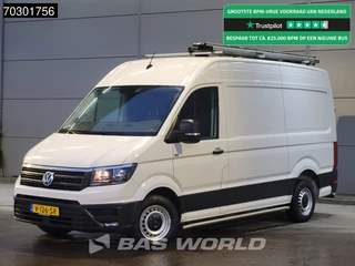 Volkswagen Crafter 140pk L3H3 Inrichting Trekhaak Navi Airco Cruise Camera Parkeersensoren Werkplaatsinrichting Imperiaal Euro6 L2H2 Airco Trekhaak Cruise control