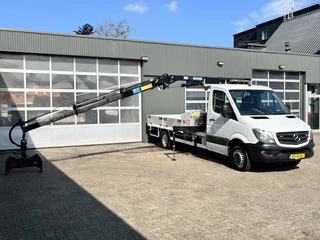 Mercedes-Benz Sprinter 516 CDI 432 HMF 340 Laadkraan Knijper Rotator Trekhaak 3500kg Euro 6 Airco Cruise controle 3-Persoons 1e eigenaar ex gemeente Open laadbak Pick-up p-up
