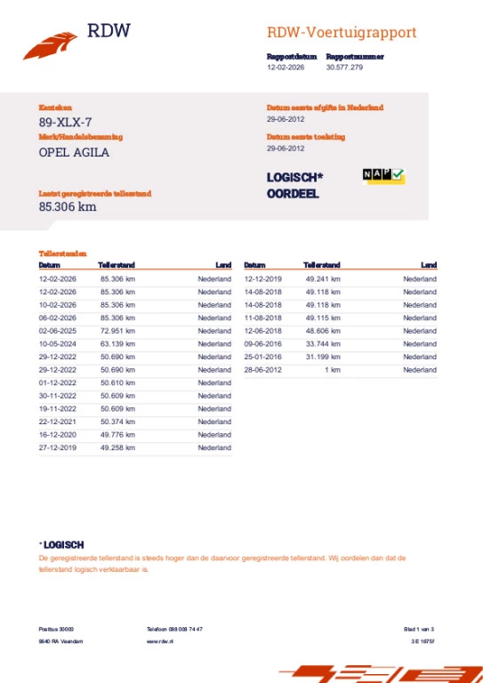 Hoofdafbeelding Opel Agila