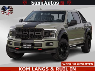 Ford F-150 5.0 V8 4X4 | MAT OLIVE GREEN | BIJTELLING VRIJ | ZEER DIK | CAMERA | 3500KG | PANORAMA | LEDER | GO RHINO ROLLBAR | CRUISE CONTROL | PRINS LPG | BAKFLIP COVER | Deze pick-up is leverbaar met zowel een groot rijbewijs (C) als een klein rijbewijs (B). Laat ons weten wat jouw voorkeur is.