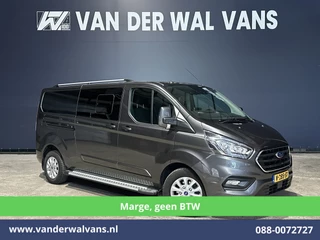 Ford Transit Custom 2.0 TDCI **MARGE, Geen BTW** 170pk L2H1 Dubbele Cabine Euro6 Airco | 5-Zits | 2x Zijdeur | Camera | Apple Carplay | Navigatie | 2800kg Trekhaak Android Auto, Cruisecontrol, LED, LM velgen, Parkeersensoren, Sidebars, Verwarmde Voorruit, Stoelverwarming, Dakdragers