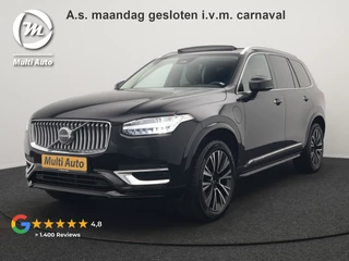 Volvo XC90 T8 Recharge AWD Plus Bright LONG RANGE Plug In Hybrid 7 Persoon 456pk Dealer O.H PHEV | Trekhaak Af Fabriek | Panodak | Adaptive Cruise | Camera | Lederen Sportstoelen Memory & Verwarmd | Pilot Assist | Blis | Keyless | Apple Carplay | Navigatie | Virtual | DAB |