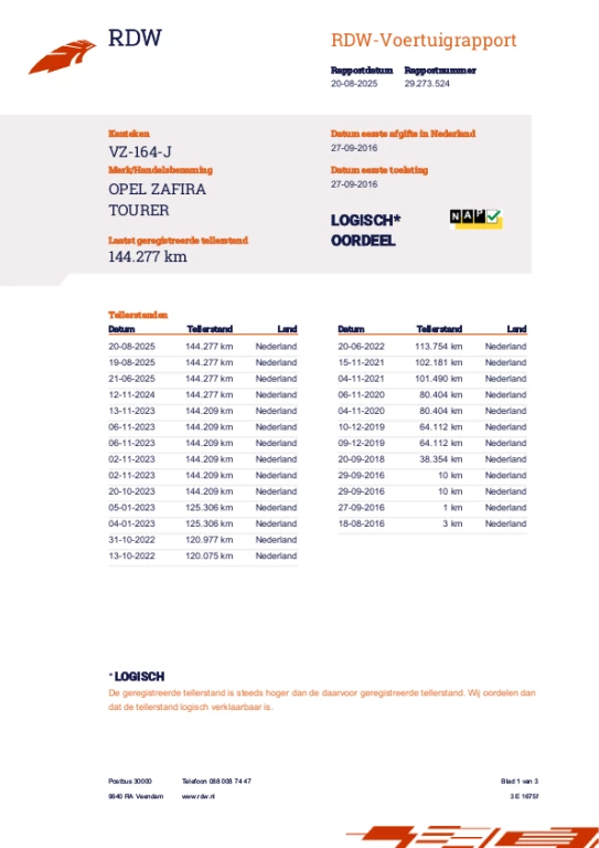 Hoofdafbeelding Opel Zafira
