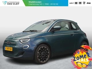 Fiat 500e La Prima 42 kWh | Navi | Clima | Leder | 17" | Apple Carplay | BSM | Draadloos Laden Smartphone |