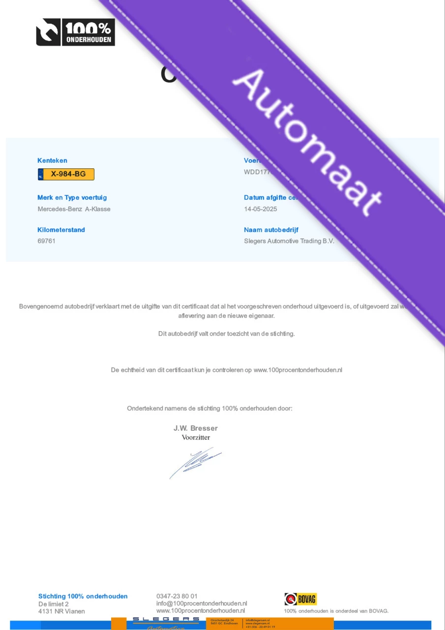 Hoofdafbeelding Mercedes-Benz A-Klasse