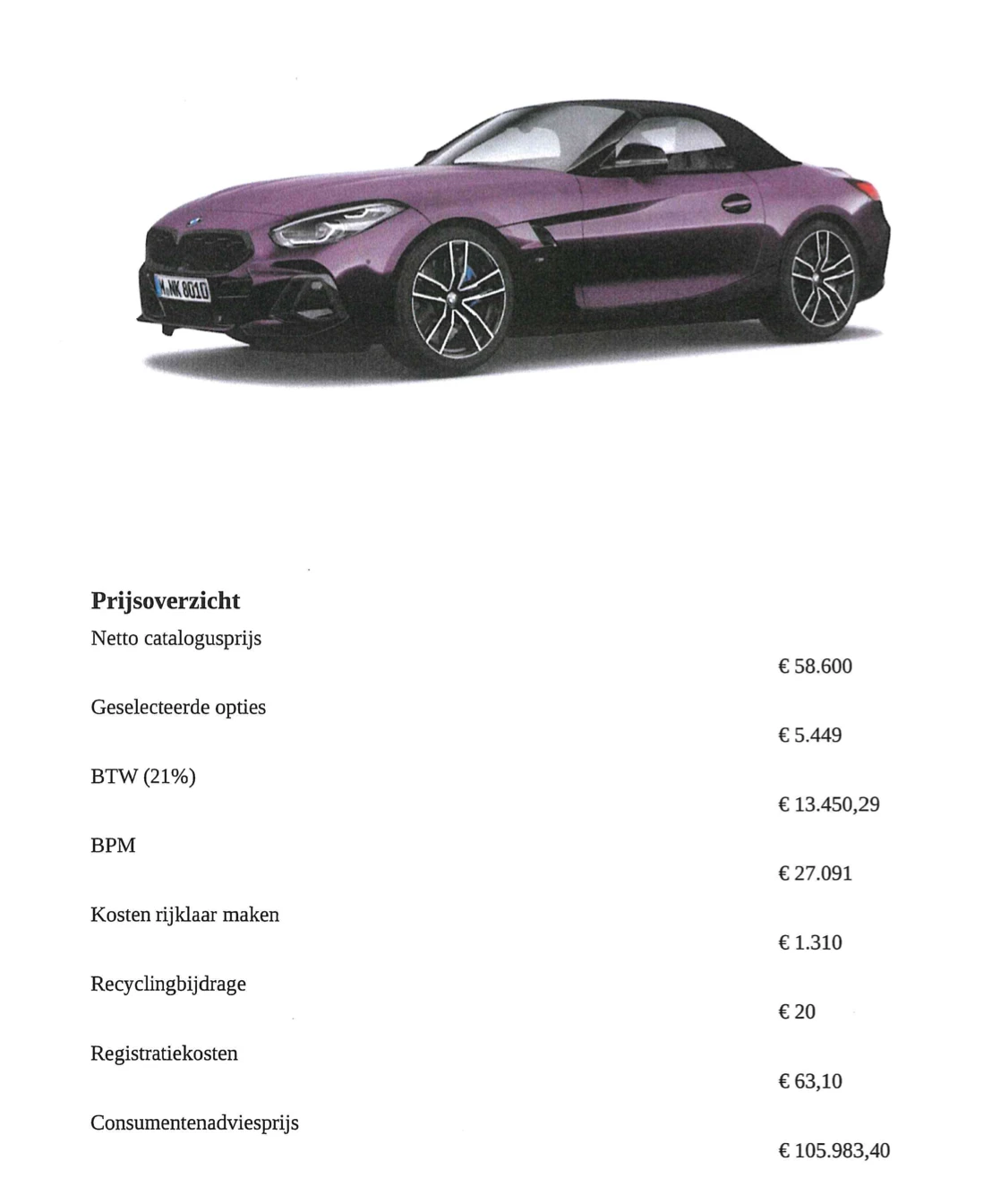 Hoofdafbeelding BMW Z4