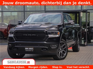 Dodge Ram 1500 LARAMIE | 5.7 V8 | 46.000KM! | PANORAMA | NIGHT EDITION | CRUISE | 200L LPG | HARMAN/KARDON | CAMERA | STOEL VENTILATIE/VERWAMING | CREWCAB | 4X4 | AUTO TREEPLANK | 3500KG |