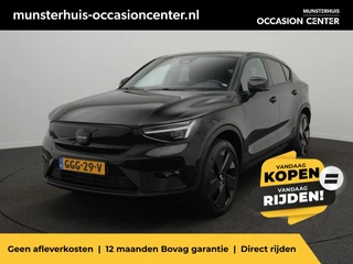 Volvo EC40 Single Motor Extended Range Ultra Black Edition 82 kWh - RIJKLAARPRIJS - Rondomzichtcamera - Panoramadak - Stoel- en Stuurverwarming! - Elektrisch Uitklapbare Trekhaak