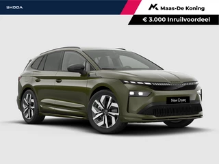 Škoda Enyaq iv Sportline Tour Edition 85 |  Olibo Green | Elektrisch wegklapbare trekhaak | €3000,- inruilpremie |