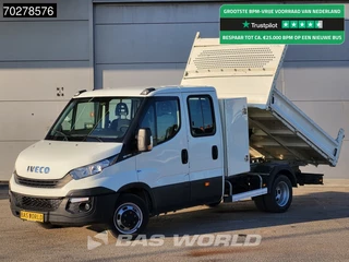 Iveco Daily 35C12 Kipper Dubbel Cabine met Kist Dubbellucht 3,5t Trekhaak Airco Cruise Kieper Benne Tipper Airco Dubbel cabine Trekhaak Cruise control