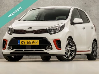 Kia Picanto 1.2 CVVT GT-Line (APPLE CARPLAY, CLIMATE, LEDER, CAMERA, STUUR/STOELVERWARMING, SPORTSTOELEN, GETINT GLAS, KEYLESS, LM VELGEN, NIEUWE APK, NIEUWSTAAT)