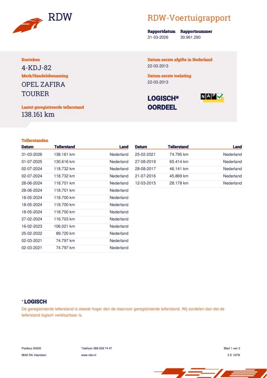 Hoofdafbeelding Opel Zafira