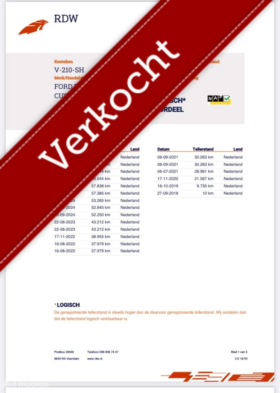 Hoofdafbeelding Ford Transit Custom