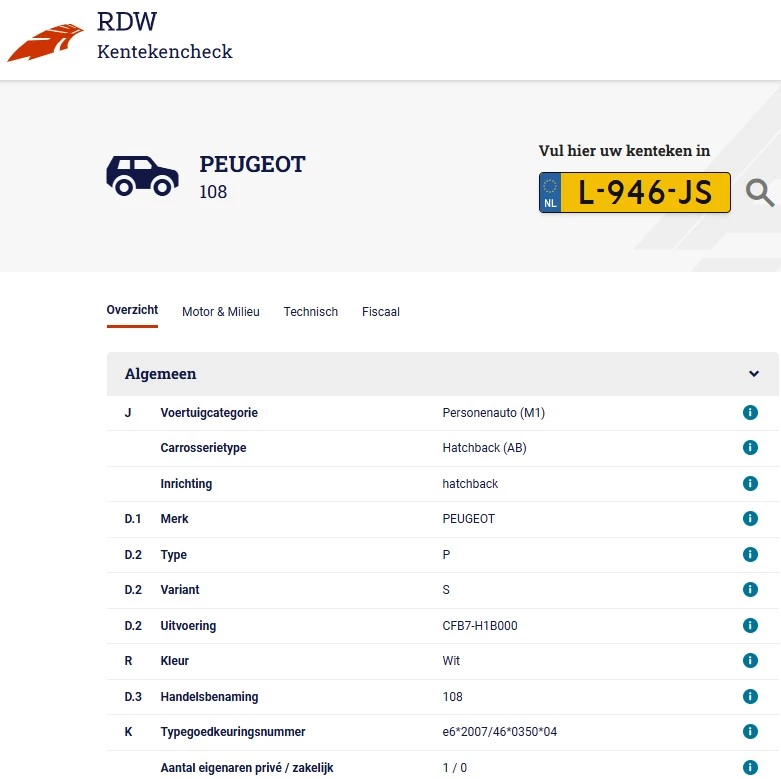 Hoofdafbeelding Peugeot 108