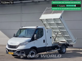 Iveco Daily 35C14 Open Laadbak met Kist Dubbellucht 3,5t Trekhaak Airco Cruise Euro6 Pritsche Pickup Open Box Airco Trekhaak Cruise control