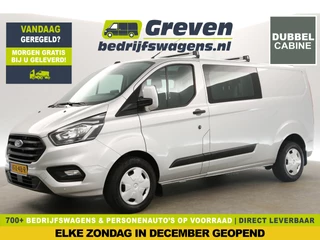 Ford Transit Custom 2.0 TDCI L2H1 Dubbele Cabine Airco Cruise Camera Carplay Navi 6 Persoons LED PDC Trekhaak