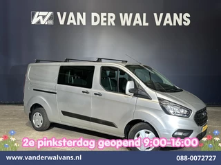Ford Transit Custom 2.0 TDCI 131pk L2H1 Dubbele Cabine Euro6 Airco | 6-Zits | LED | Cruisecontrol | Verwarmde voorruit Parkeersensoren, Dakdragers, 2800kg trekvermogen