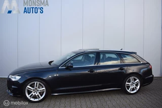 Hoofdafbeelding Audi A6 Audi A6 Avant 3.0 TFSI q. Mondscheinblau Luchtvering Pano Bose 19" LMV Afn. trekhaak Dealer o.h.