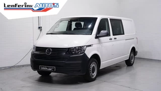 Volkswagen Transporter 2.0 TDI 110 pk L2 Dubbel Cabine 2x Schuifdeur NAP, Trekhaak, Airco, Cruise Control, 5-Zits, 1e Eigenaar
