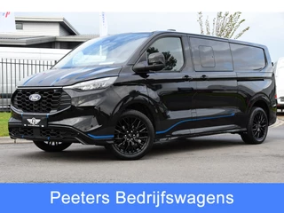 Ford Transit Custom 320 2.0 TDCI L2H1 Sport DC Black Edition Virtual, Adaptieve Cruise, Carplay, LED, 2 x Schuifdeur, 170pk, Stoelverwarming, Sensoren, BOM VOL!