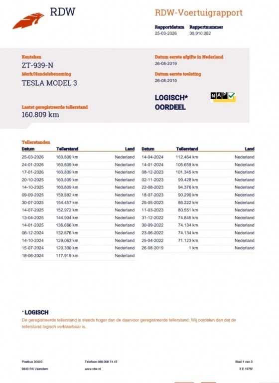 Hoofdafbeelding Tesla Model 3