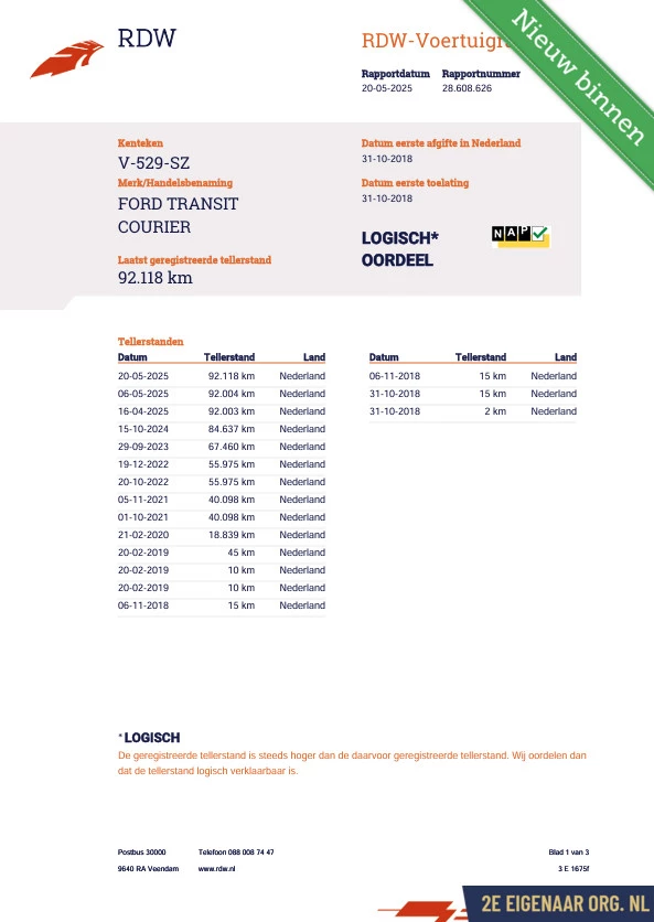 Hoofdafbeelding Ford Transit Courier