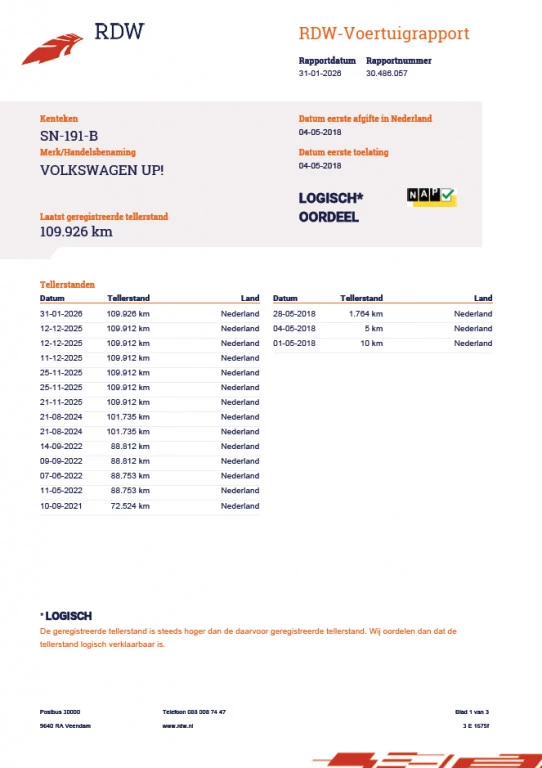 Hoofdafbeelding Volkswagen up!