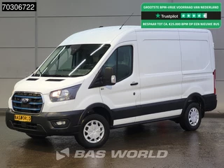 Ford e-Transit Elektrisch 68kWh 317km WLTP L2H2 Navi Airco Cruise Parkeersensoren v+a SYNC4-Display CarPlay Airco Cruise control