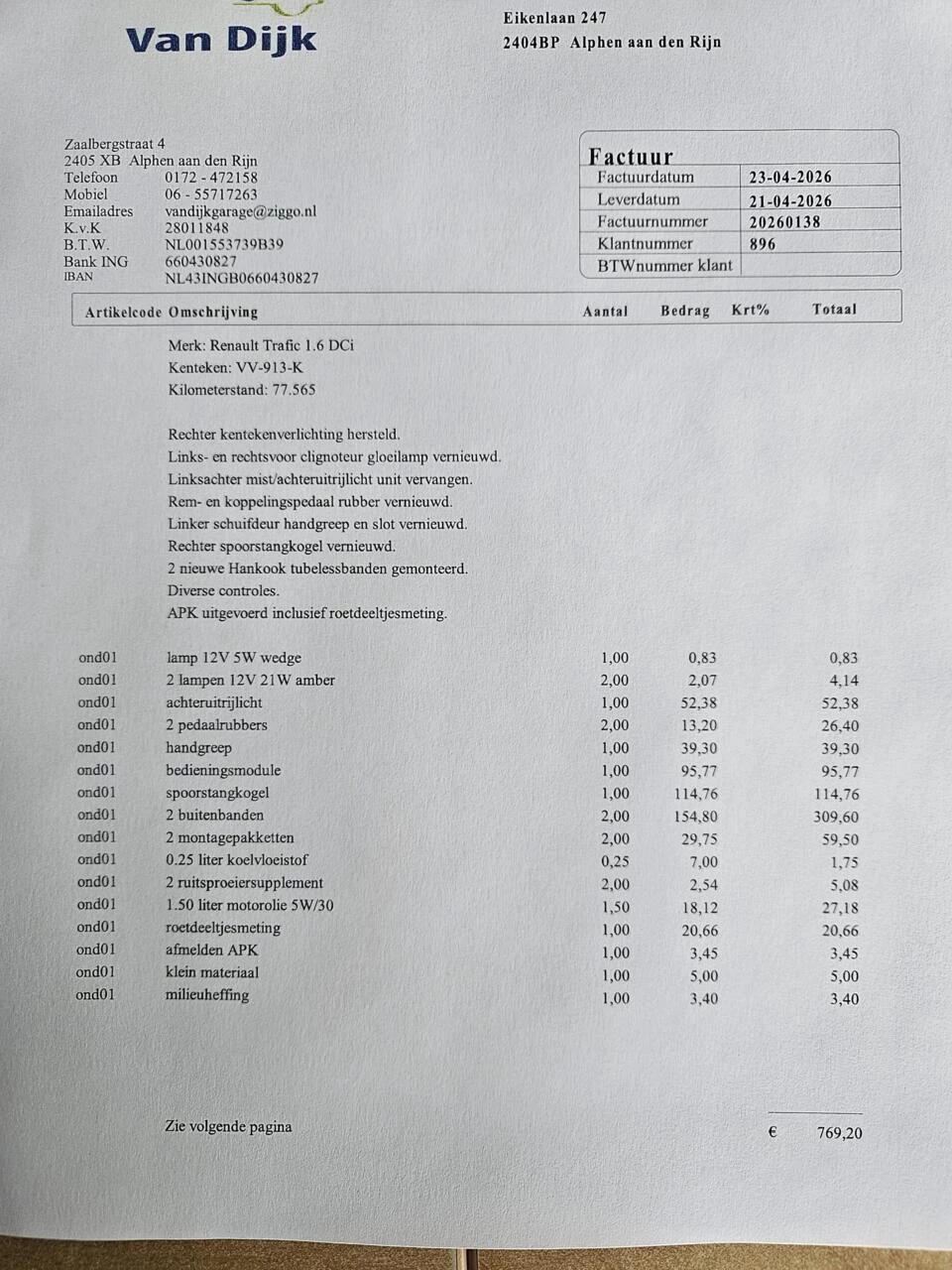 Hoofdafbeelding Renault Trafic