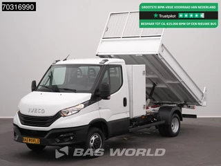 Iveco Daily 35C16 3.0L Kipper met Kist Dubbellucht 3,5t Trekhaak 160PK Navi Airco Camera Euro6 Tipper Benne Kieper Airco Trekhaak