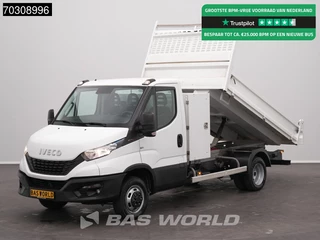 Iveco Daily 35C16 3.0L Kipper met Kist 3,5t Trekhaak Dubbellucht 160PK Airco Cruise Euro6 Tipper Benne Kieper Airco Trekhaak Cruise control