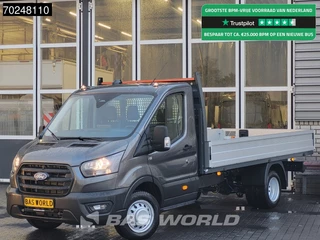 Ford Transit 165pk Open laadbak Dubbellucht Pritsche Trekhaak Airco Cruise Camera Airco Trekhaak Cruise control