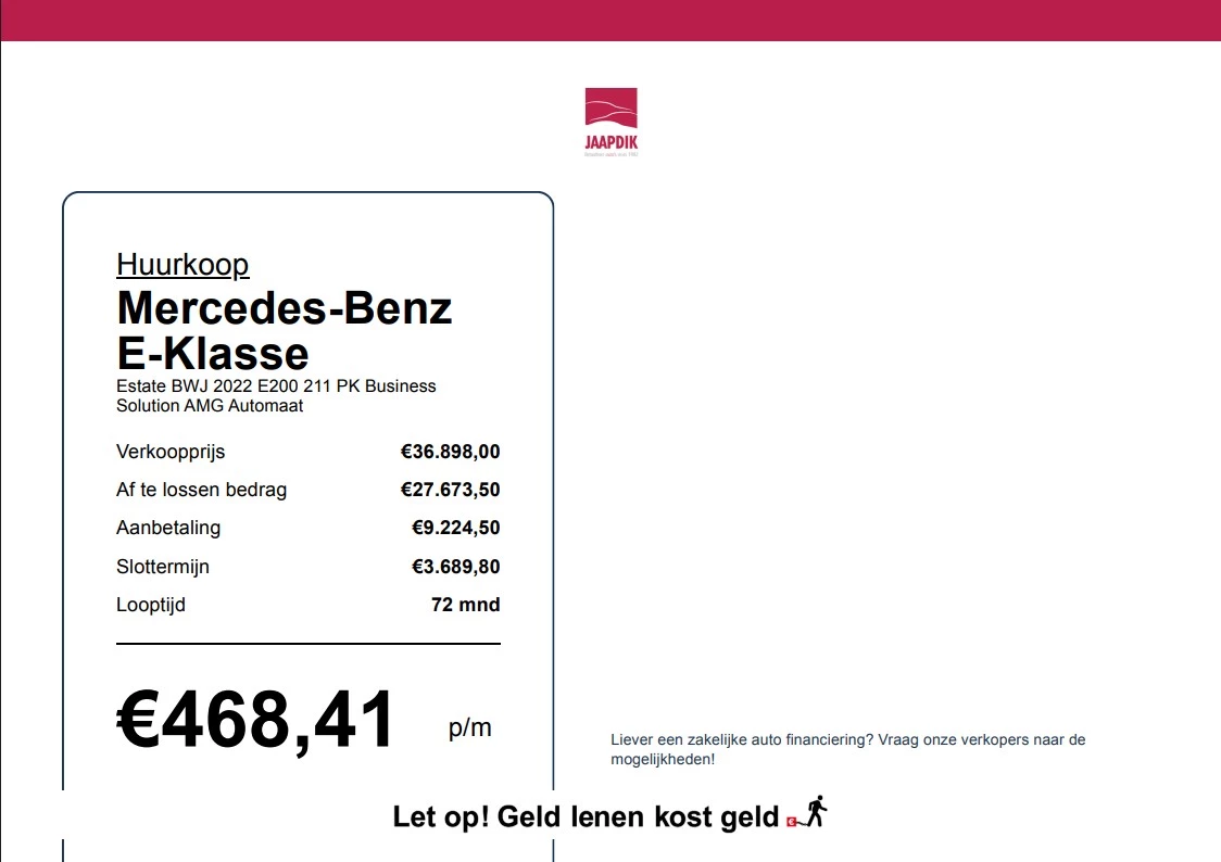 Hoofdafbeelding Mercedes-Benz E-Klasse