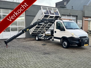 Iveco Daily 50C15 Hiab 022 Laadkraan 1555kg laadvermogen Kipper 2-Persoons Open laadbak Pick-up P-up 150pk Bakwagen Nido aansluiting Luchtvering Euro 5 Kieper Kipper kipper PTO aansluiting