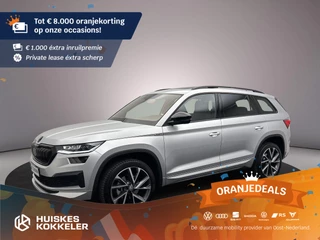 Hoofdafbeelding Škoda Kodiaq Skoda Kodiaq Sportline Business 7p. 1.5 TSI 150pk DSG Automaat Trekhaak, 3e zitrij, Panoramadak, Cruise control, Navigatie, Achteruitrijcamera, Stuurwiel verwarmd, Stoelverwarming