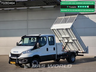 Iveco Daily 35C16 3.0L Special Edition Kipper met Kist Dubbel Cabine Dubbellucht 3,5t Trekhaak Airco Cruise Euro6 Tipper Benne Kieper 2m3 Airco Trekhaak Cruise control
