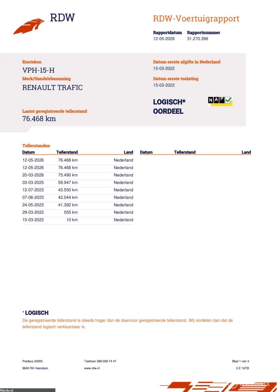 Hoofdafbeelding Renault Trafic