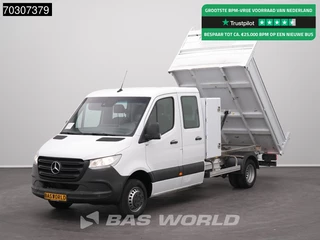 Mercedes Sprinter 514 CDI Kipper met Kist Dubbel Cabine 3,5t Trekhaak Dubbellucht Airco Cruise Euro6 Tipper Kipper Benne Airco Trekhaak Cruise control