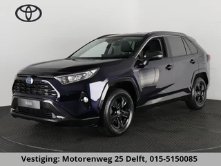 Hoofdafbeelding Toyota RAV4 Toyota RAV4 2.5 HYBRID 4WD BUSINESS BLEULINE BI-TONE AWD. NAVI.CARPLAY.PDC.1650 KG TREKGEWICHT. GARANTIE TOT 2030!