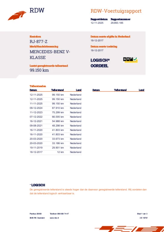 Hoofdafbeelding Mercedes-Benz V-Klasse