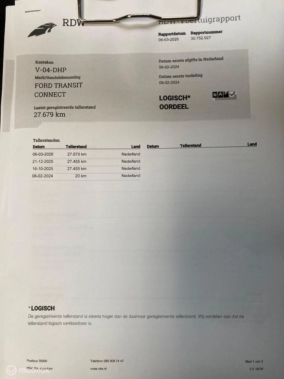 Hoofdafbeelding Ford Transit Connect