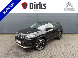 Hoofdafbeelding Jeep Compass Jeep Compass 4xe 190 Plug-in Hybride Altitude (360gr Camera - Elektrische Klep - Adaptieve Cruise Controle - Parkeersensoren V+A - Automatische Airco - LED - Keyless Entry - Navigatie)